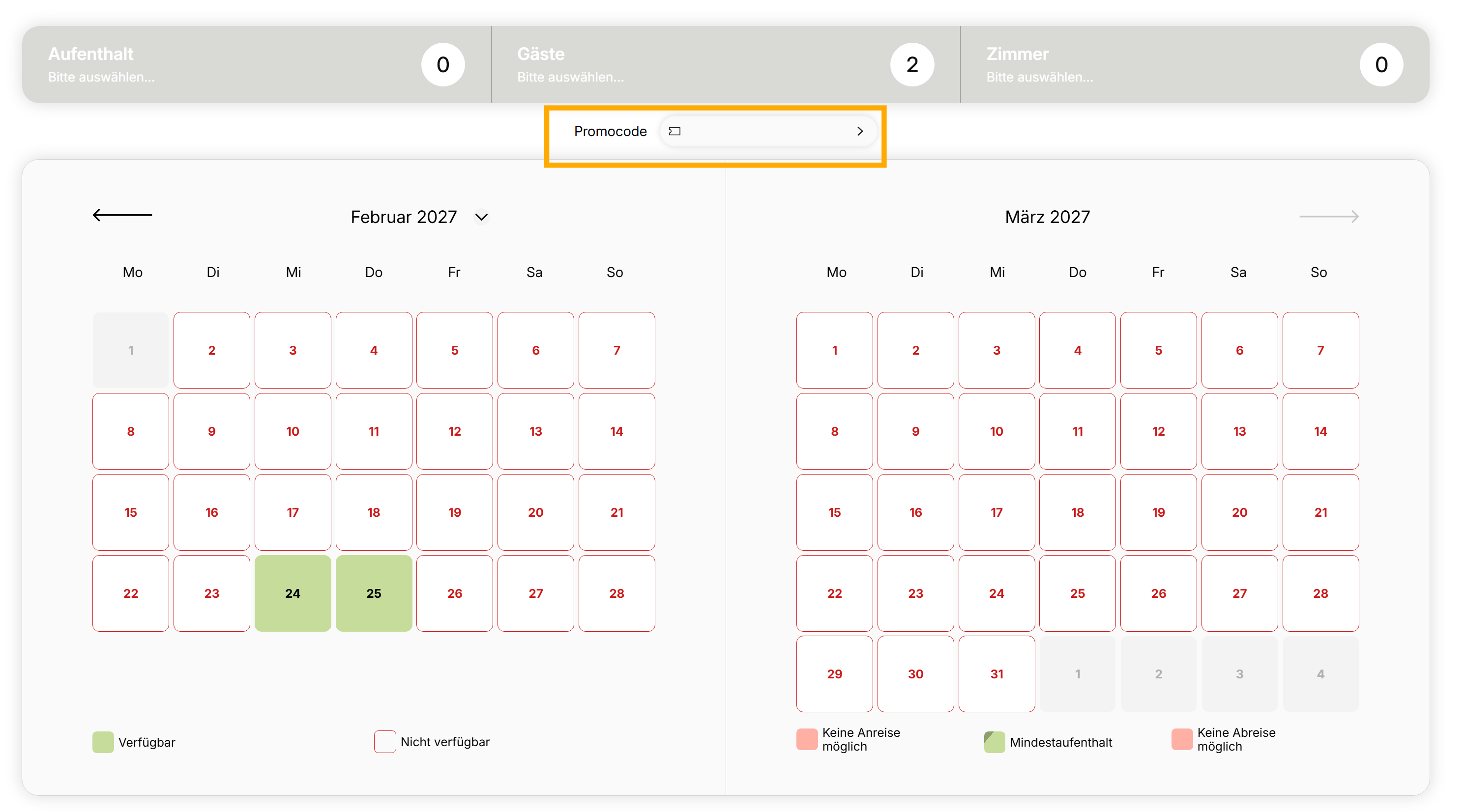 Screenshot Platzierung Promocode